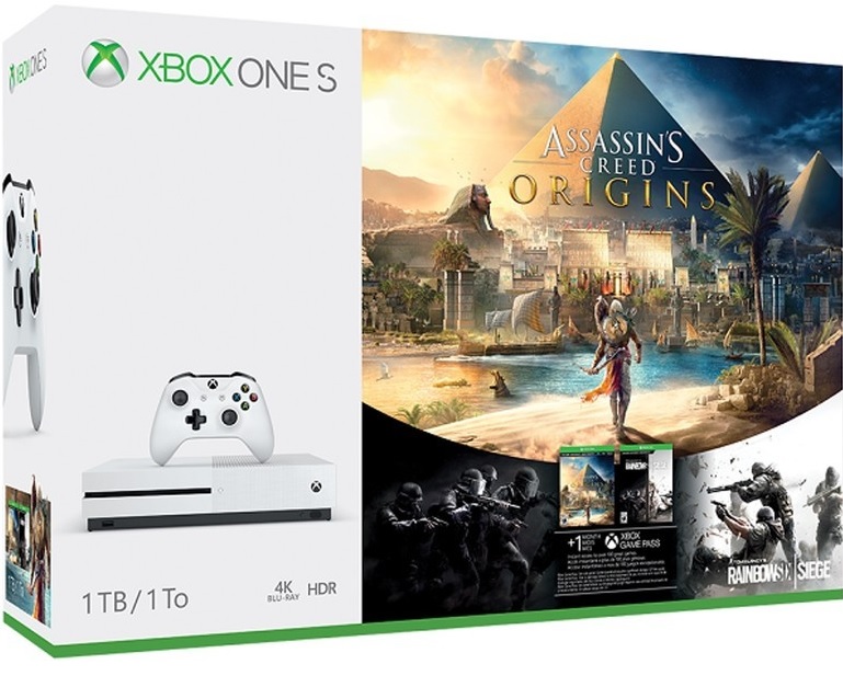 Microsoft Xbox One S 1TB Assassins Creed Origins Bundle (Ajándék Rainbow Six Siege) - Xbox One Gépek