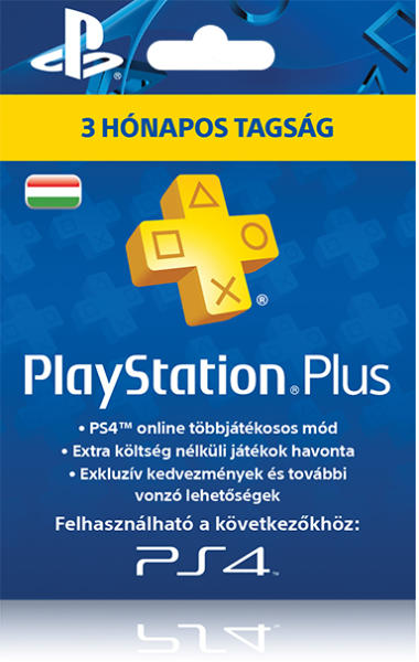 PlayStation Plus 3 hónapos (90 napos) tagság magyar profilhoz - PlayStation 4 Kiegészítők