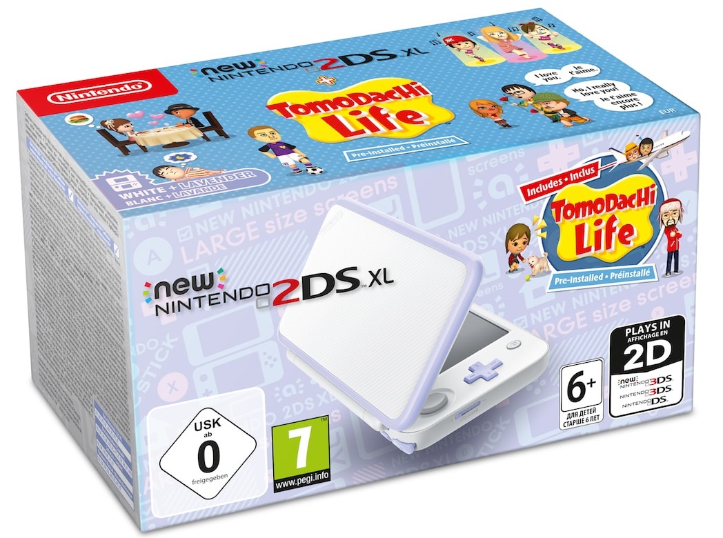 New Nintendo 2DS XL White + Lavender