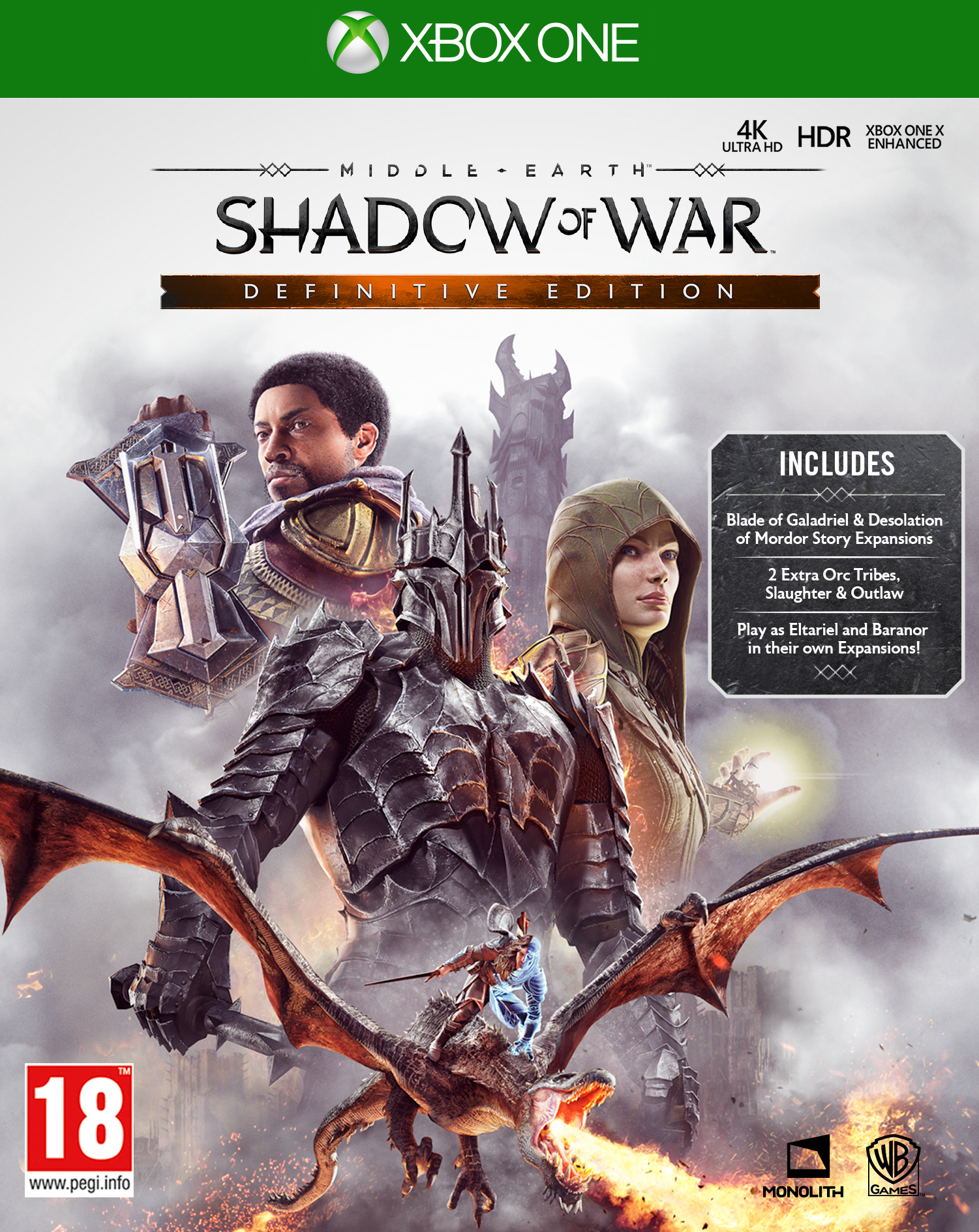 Middle Earth Shadow of War Definitive Edition - Xbox One Játékok
