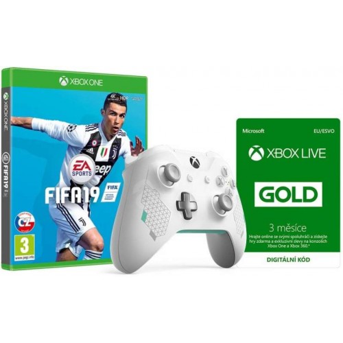 Xbox One Wireless Controller Sport White + FIFA 19 + 3 hónap LIVE Gold - Xbox One Kontrollerek