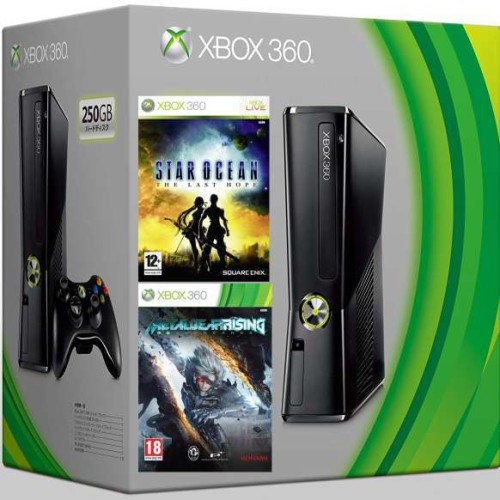Xbox 360 Slim 250 GB + Metal Gear Rising + Star Ocean: The Last Hope - Xbox 360 Gépek