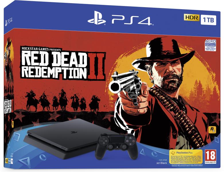 PlayStation 4 Slim 1TB Red Dead Redemption 2 Bundle
