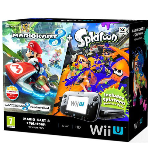 Nintendo Wii U 32 GB Premium Pack + Mario Kart 8 + Splatoon