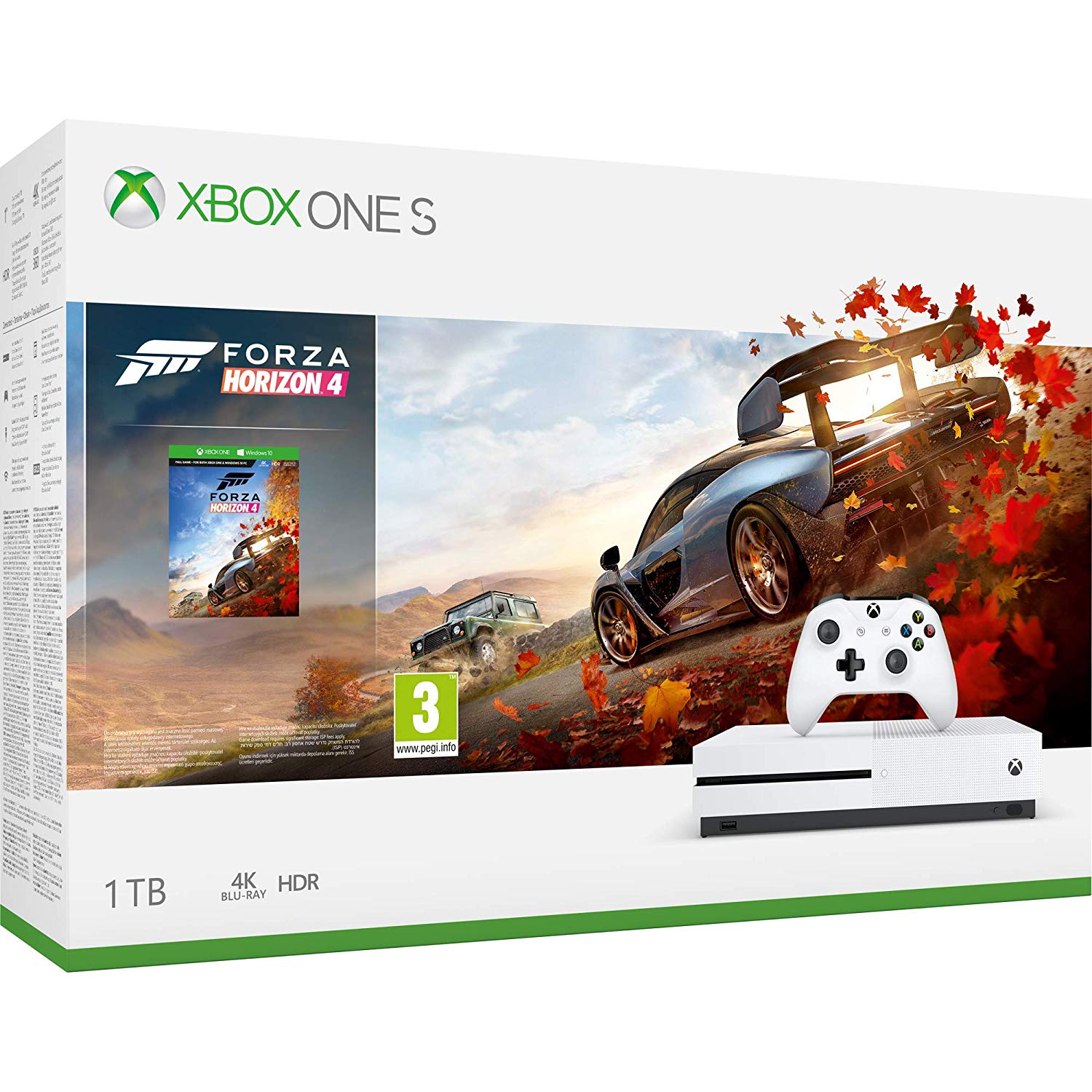 Microsoft Xbox One S 1 TB Forza Horizon 4 Bundle Ajándék 3 hónap Xbox Live Gold és vertikális állvány