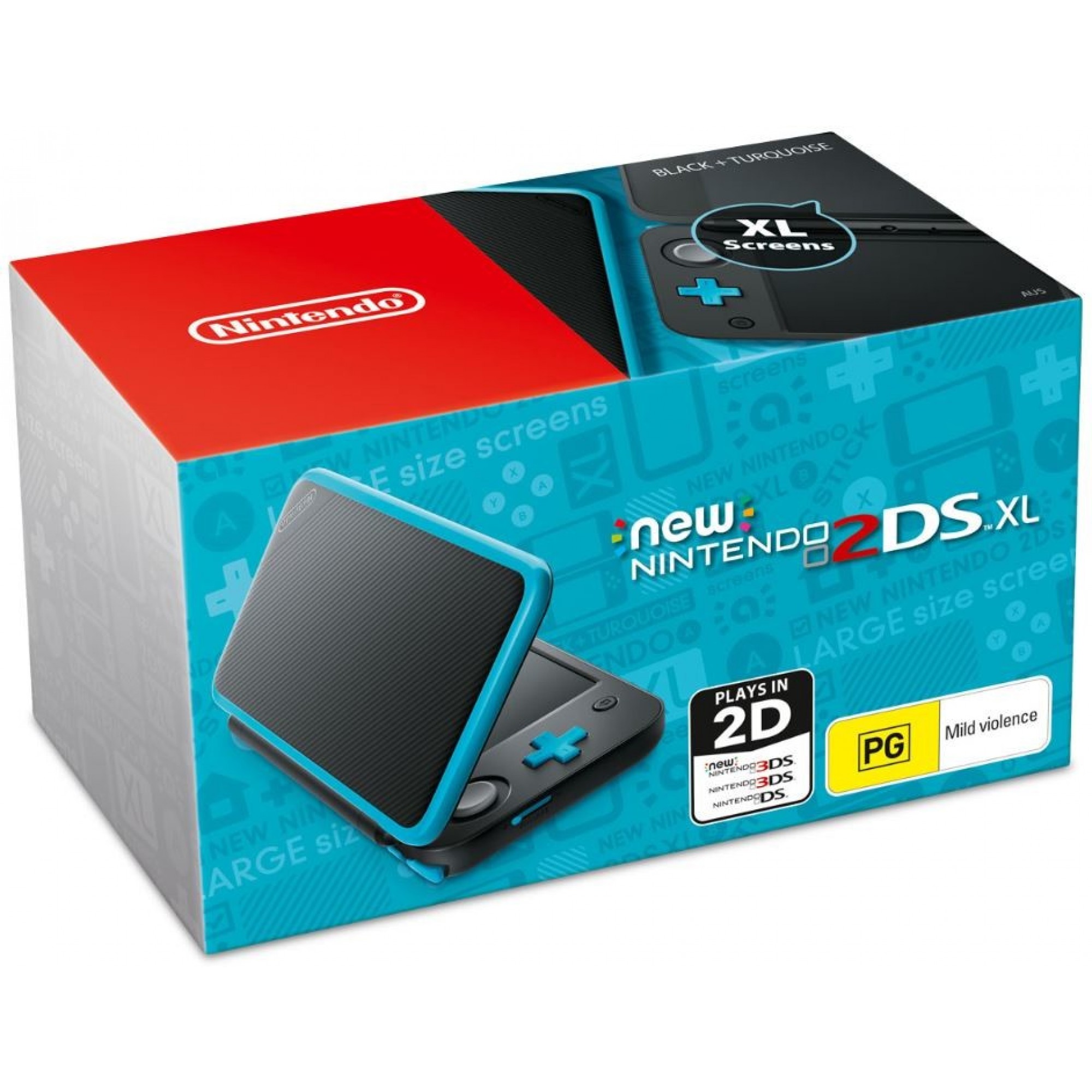 New Nintendo 2DS XL Black + Turquoise - Nintendo 3DS Gépek