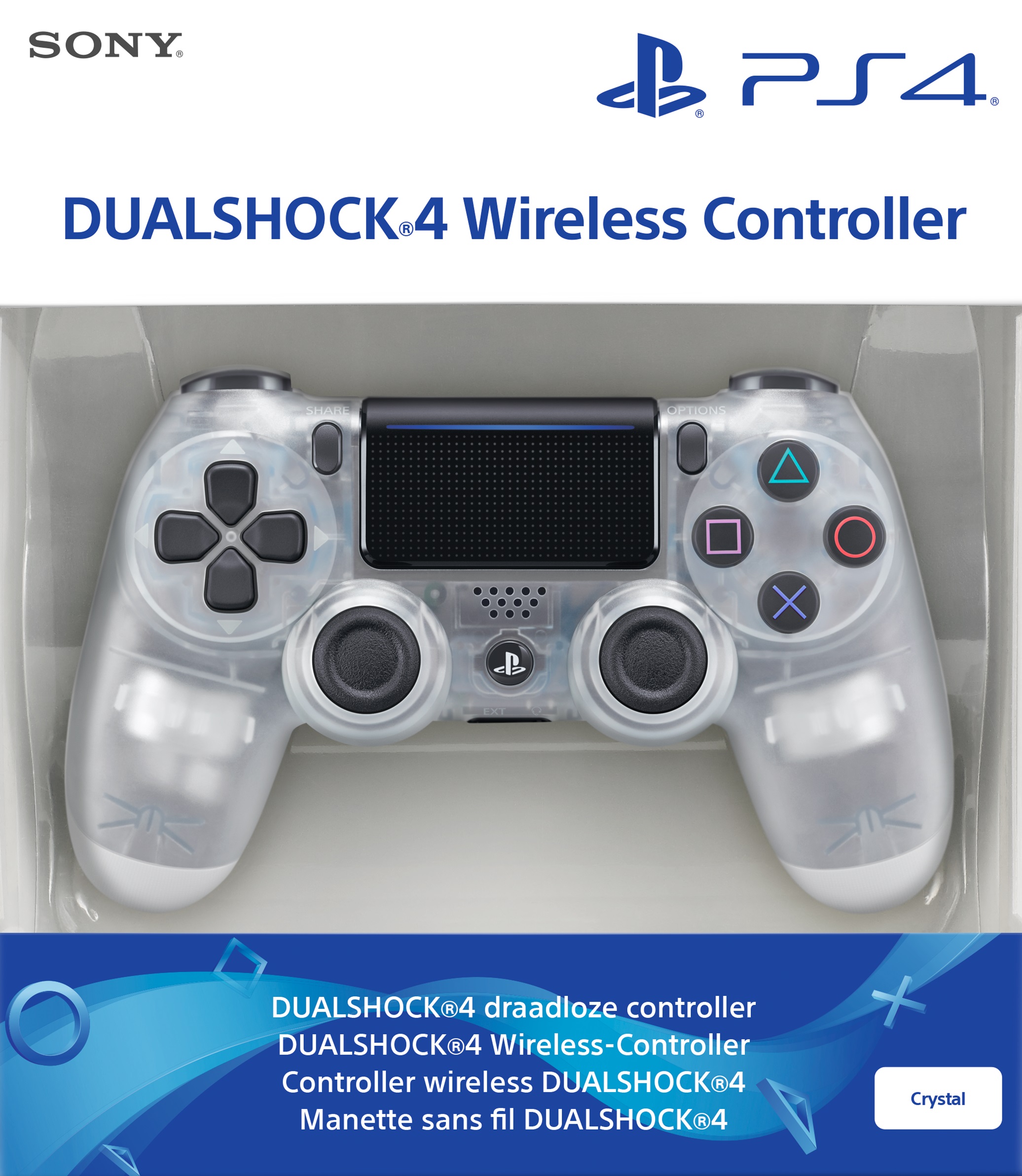 Playstation 4 Dualshock 4 V2 Wireless Controller Crystal - PlayStation 4 Kontrollerek