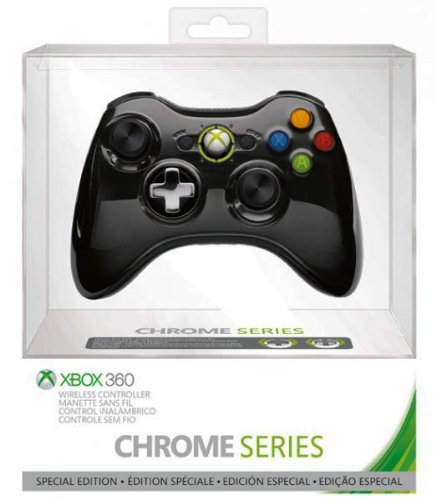 Xbox 360 Wireless Controller Chrome Black - Chrome Series