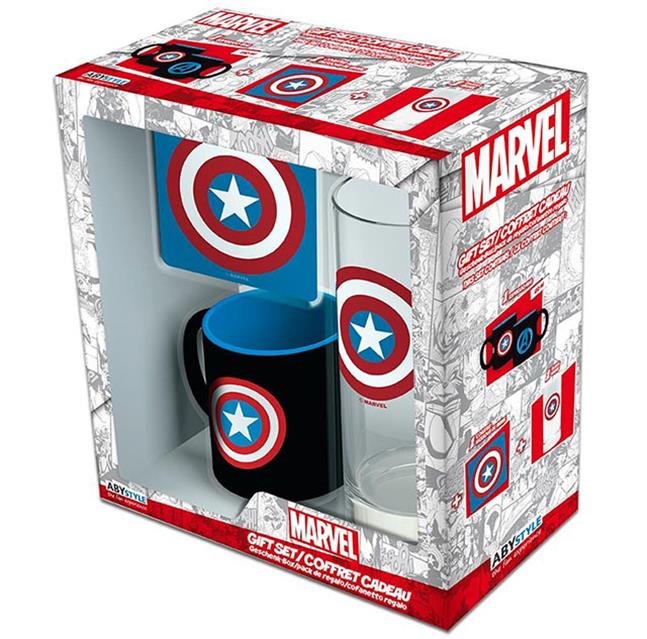 Marvel Captain America Bögre- és Pohárkészlet - Ajándéktárgyak Bögre