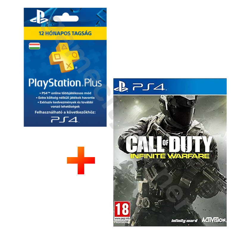 PlayStation Plus 12 hónapos előfizetés (magyar profilhoz) + ajándék Call of Duty Infinite Warfare - PlayStation 4 Kiegészítők