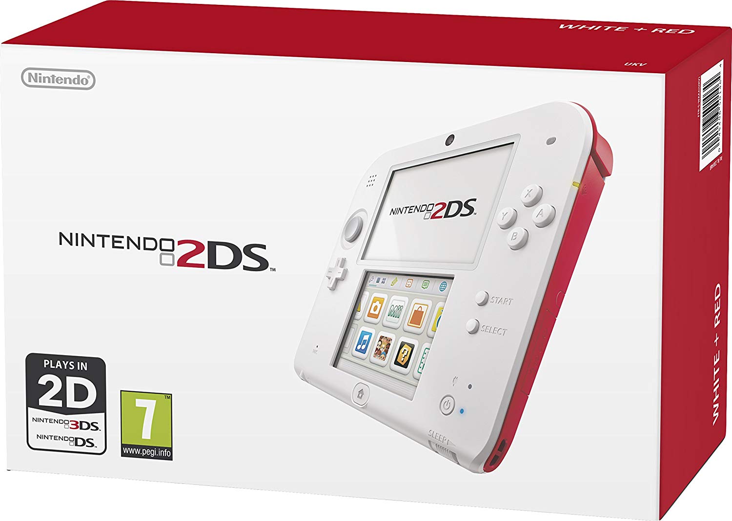 Nintendo 2DS White + Red (karcos előlap és hátlap)