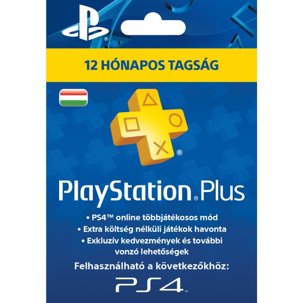 PlayStation Plus 12 hónapos (365 napos) előfizetés (magyar profilhoz) - PlayStation 4 Kiegészítők