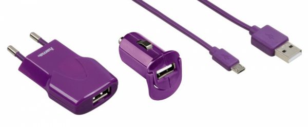 Charging Set Picco töltőkészlet lila színben (102008) - Számítástechnika Kiegészítők