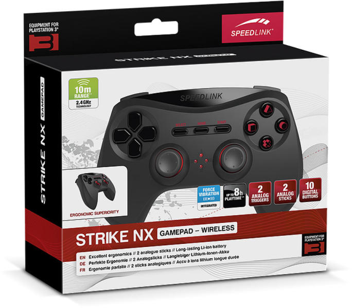 Speedlink Strike NX Gamepad Wired for PS3, Black - PlayStation 3 Kontrollerek