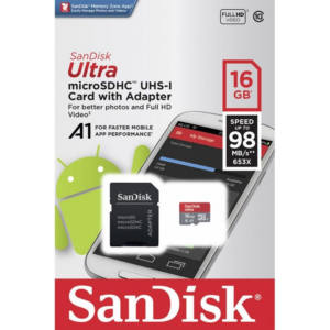 SanDisk Ultra 16GB Micro SDHC Memóriakártya A1 UHS-I Android Class 10 + Adapter