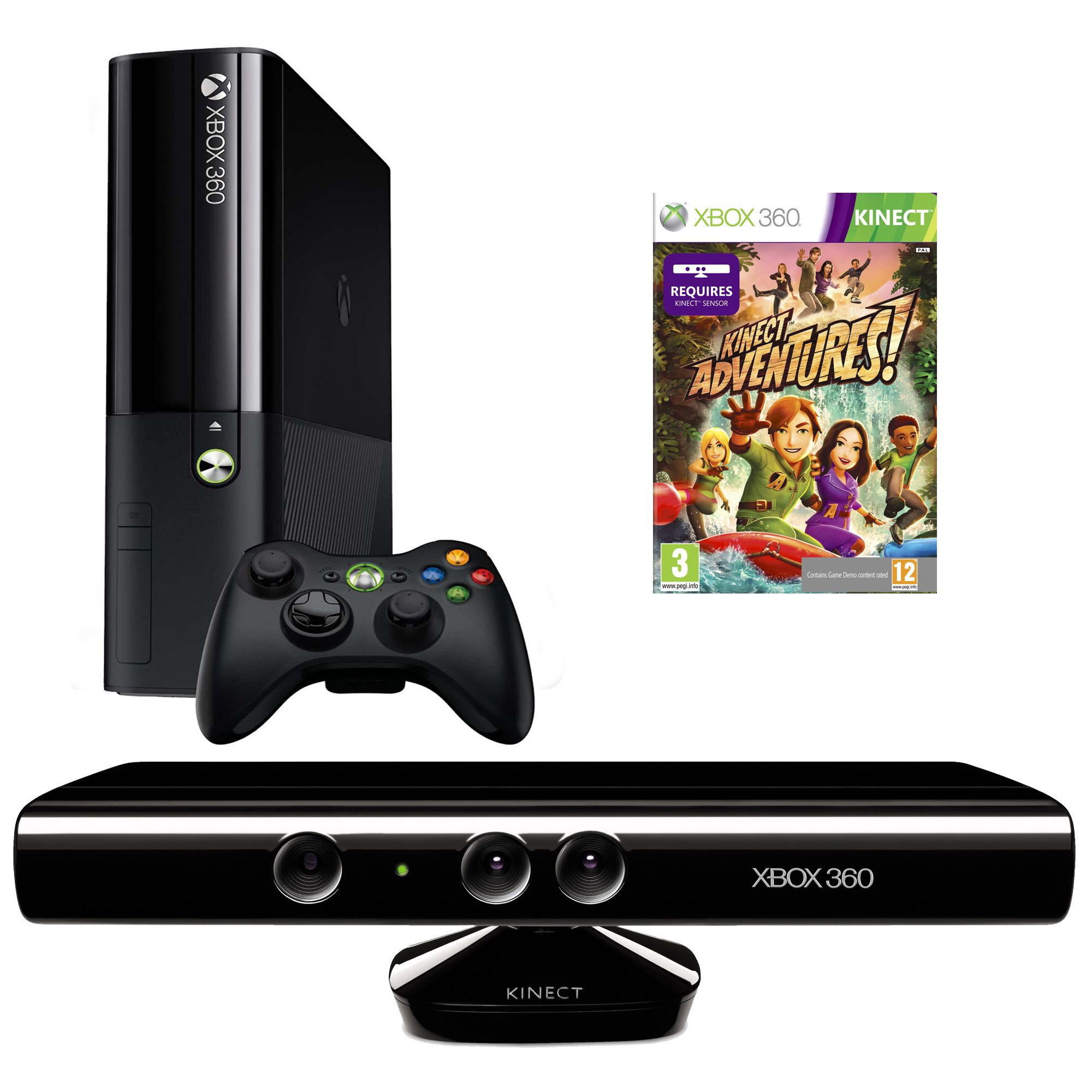 Xbox 360 500GB E-Slim + Kinect Kamera + Kinect Adventures + Forza Horizon + Kinect Sports