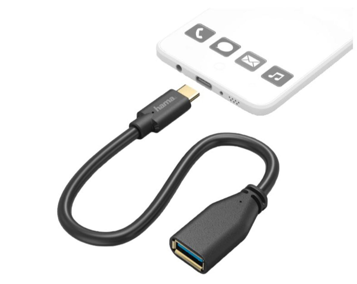 Hama USB C típusú OTG Adapterkábel (178258)