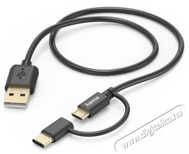 Hama 2 az 1ben Micro USB Kábel USB C Adapterrel (178327)