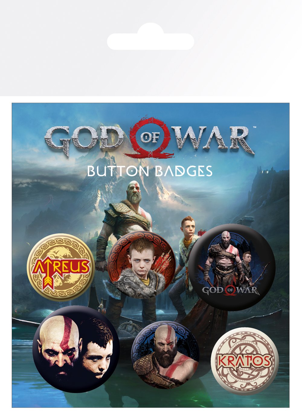 God Of War Button Badges Kitűző