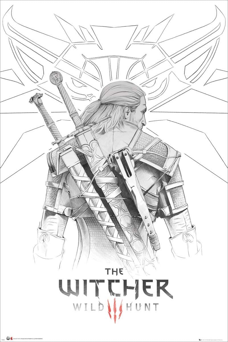 The Witcher Geralt Sketch Plakát (FP4940 - Ajándéktárgyak Ajándéktárgyak