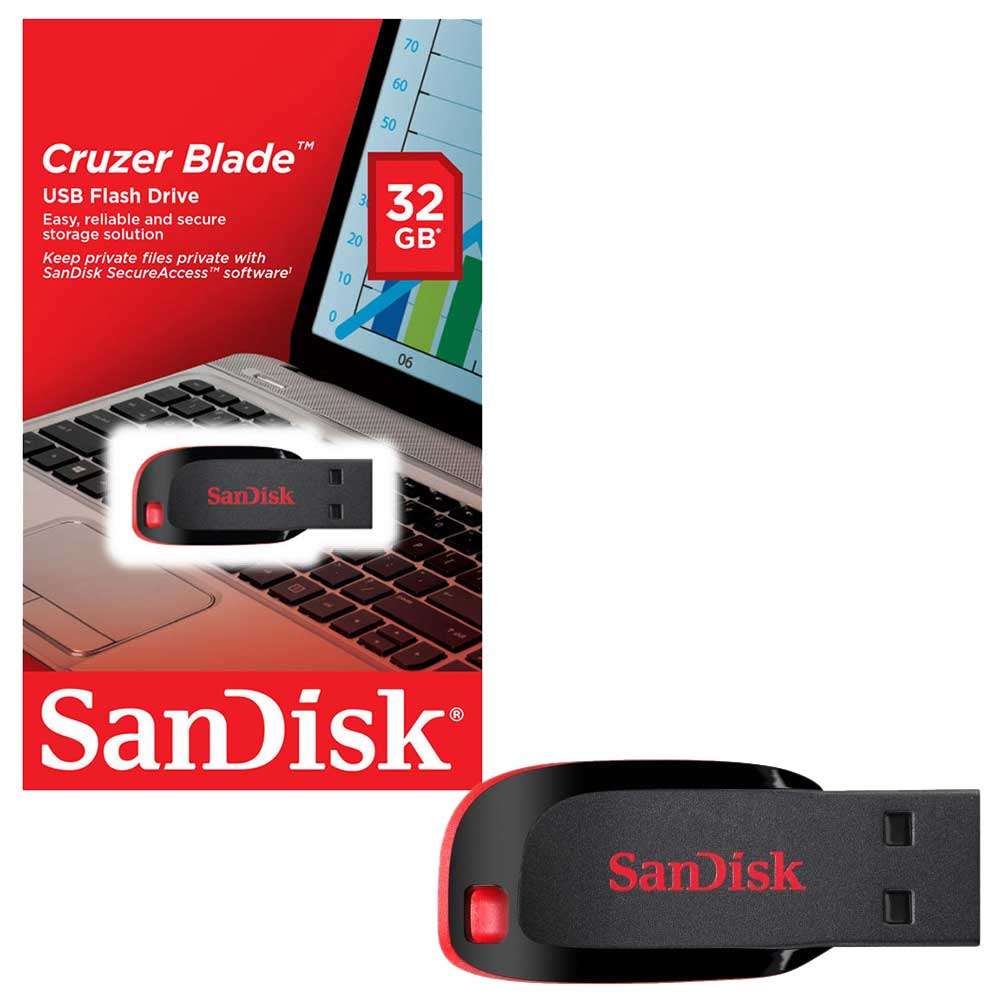 SANDISK CRUZER BLADE USB FLASH DRIVE 32GB