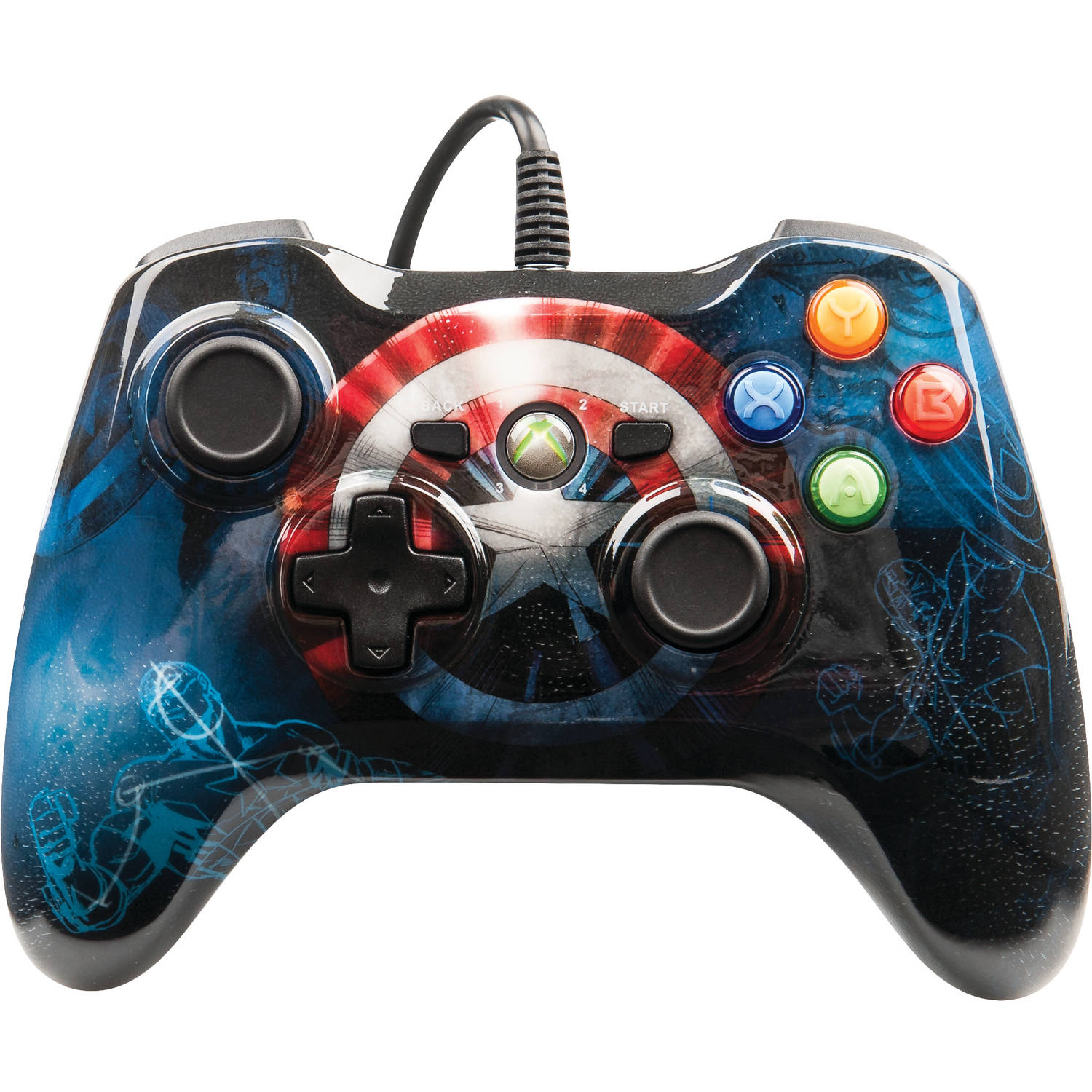 PowerA Marvel Captain America Xbox 360 Wired Controller - Xbox 360 Kontrollerek