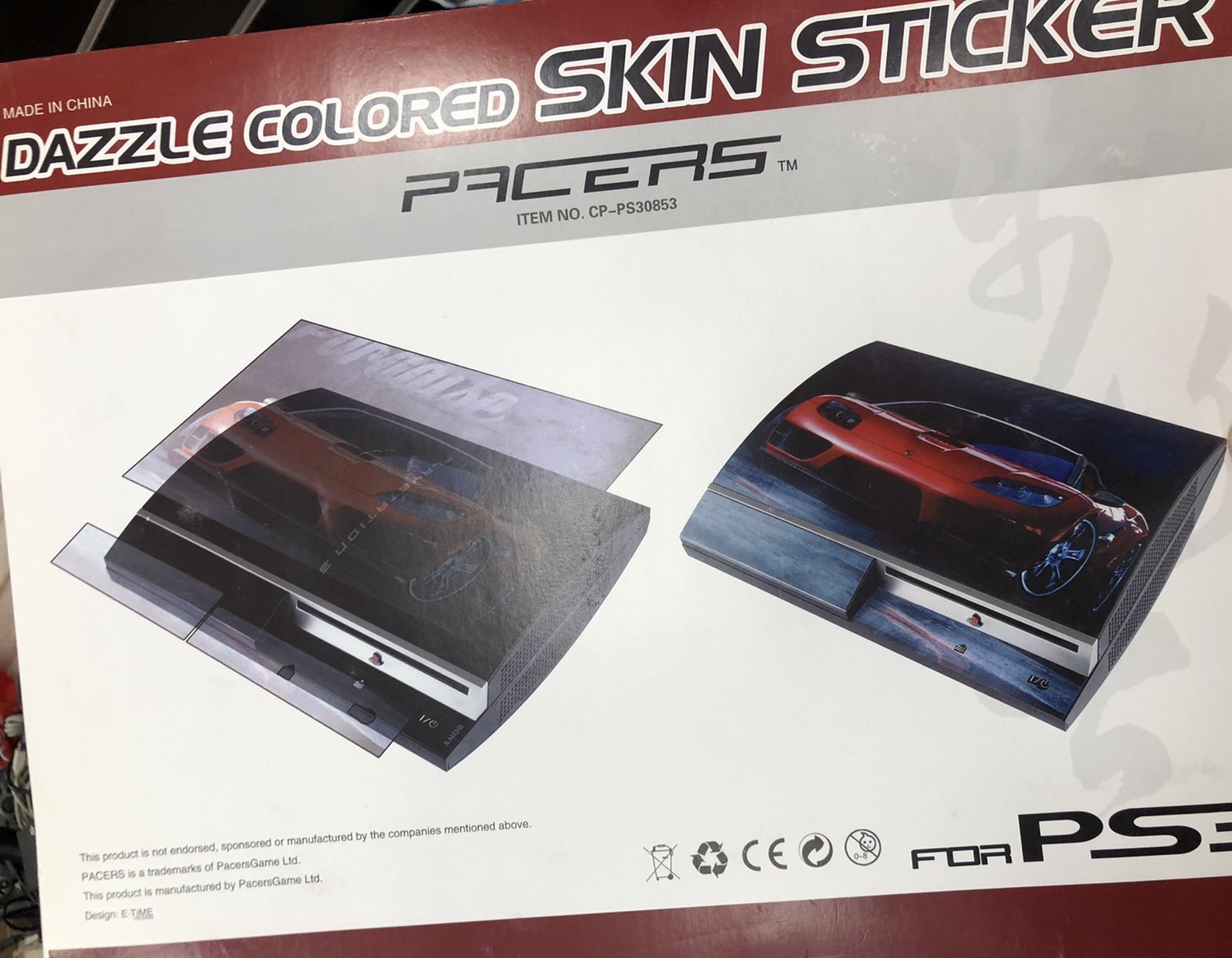 Pacers fólia PlayStation 3 Fat konzolokhoz (autós) - PlayStation 3 Kiegészítők