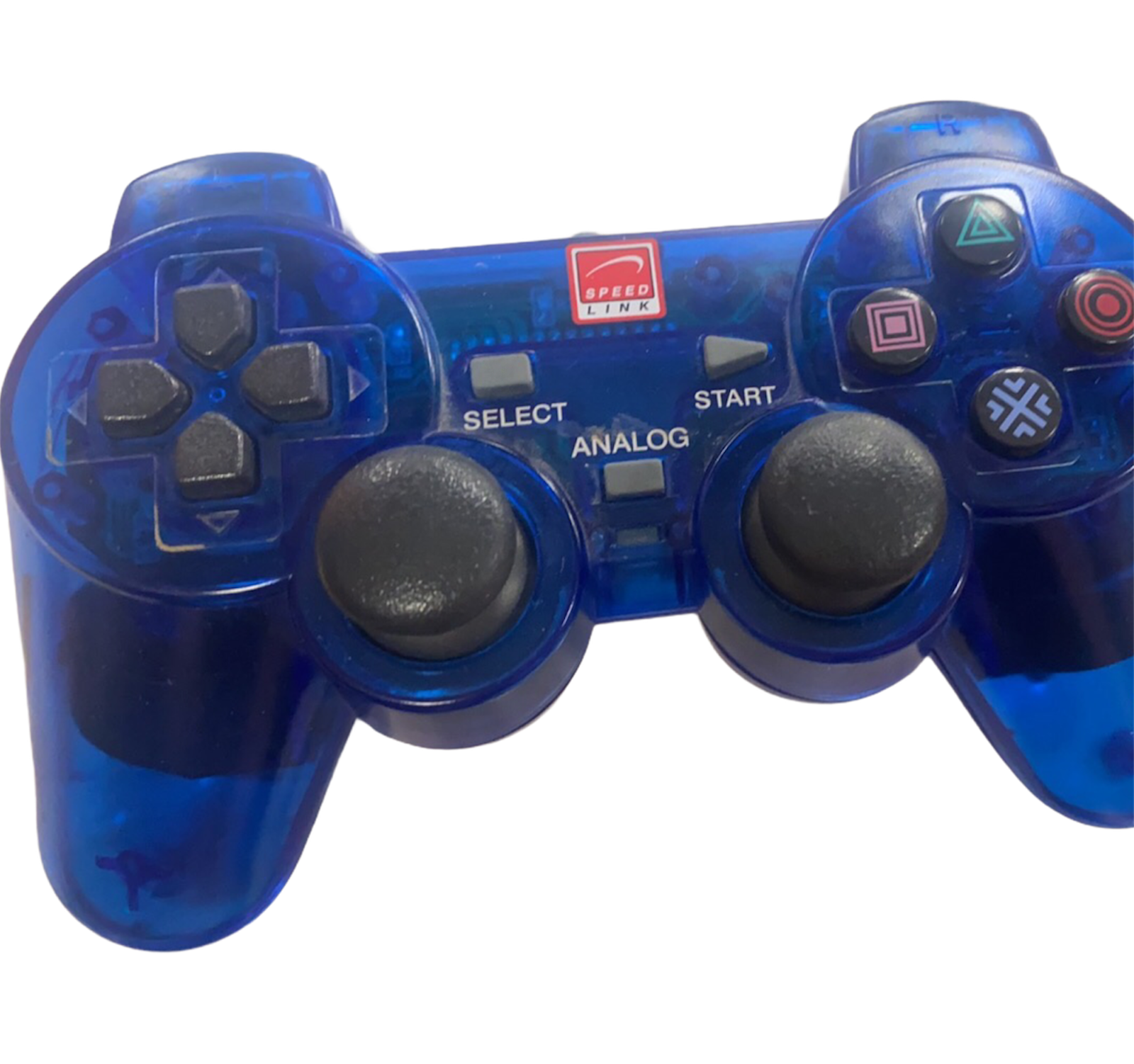 Speedlink PS2 vezetékes kontroller (átlátszó kék) - PlayStation 2 Kontrollerek
