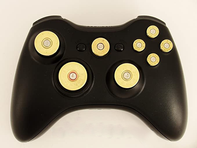 Xbox 360 Wireless Controller Fekete (egyedi tölténygombokkal)