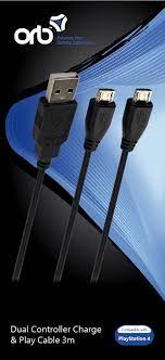 ORB Gaming Dual Charge and Play kábel (3m) - PlayStation 4 Kiegészítők