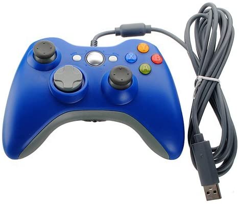 Xbox 360 vezetékes kontroller (kék, OEM)