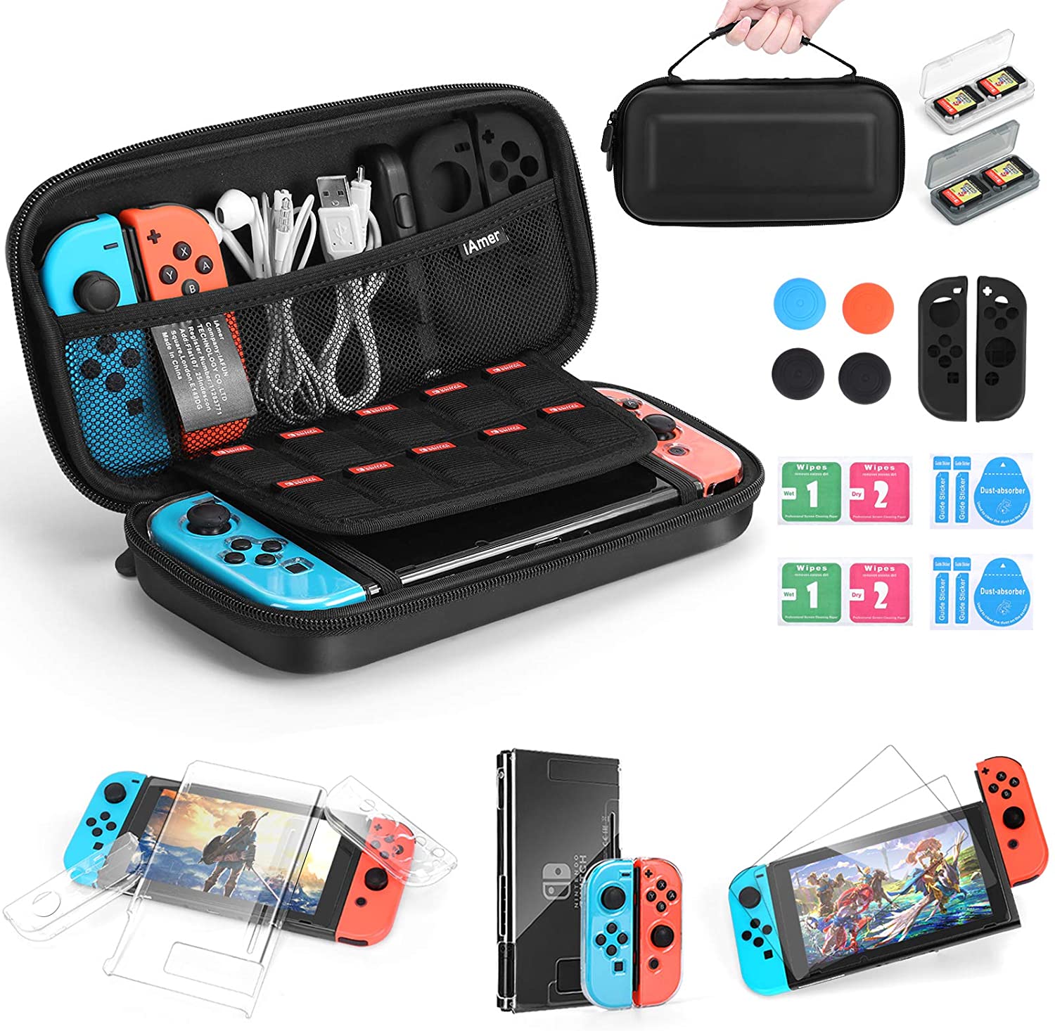 iAmer Nintendo Switch Carrying Case + kiegészítők