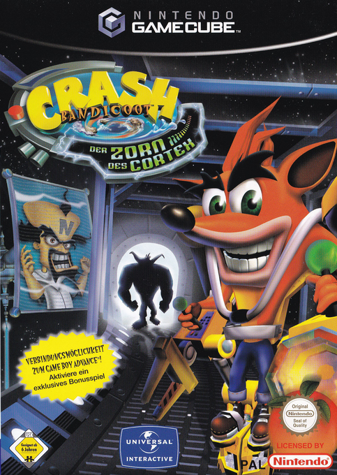 Crash Bandicoot The Wrath of Cortex (német doboz, angol szoftver)