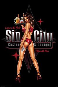 Sin City Casino and Lounge fémtábla - Ajándéktárgyak Ajándéktárgyak
