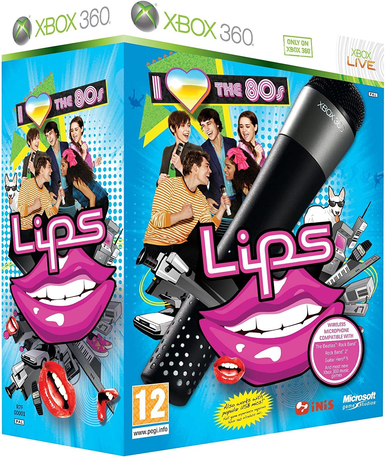 Lips I Love the 80s Bundle (játékszoftver + vezeték nélküli mikrofon) - Xbox 360 Játékok