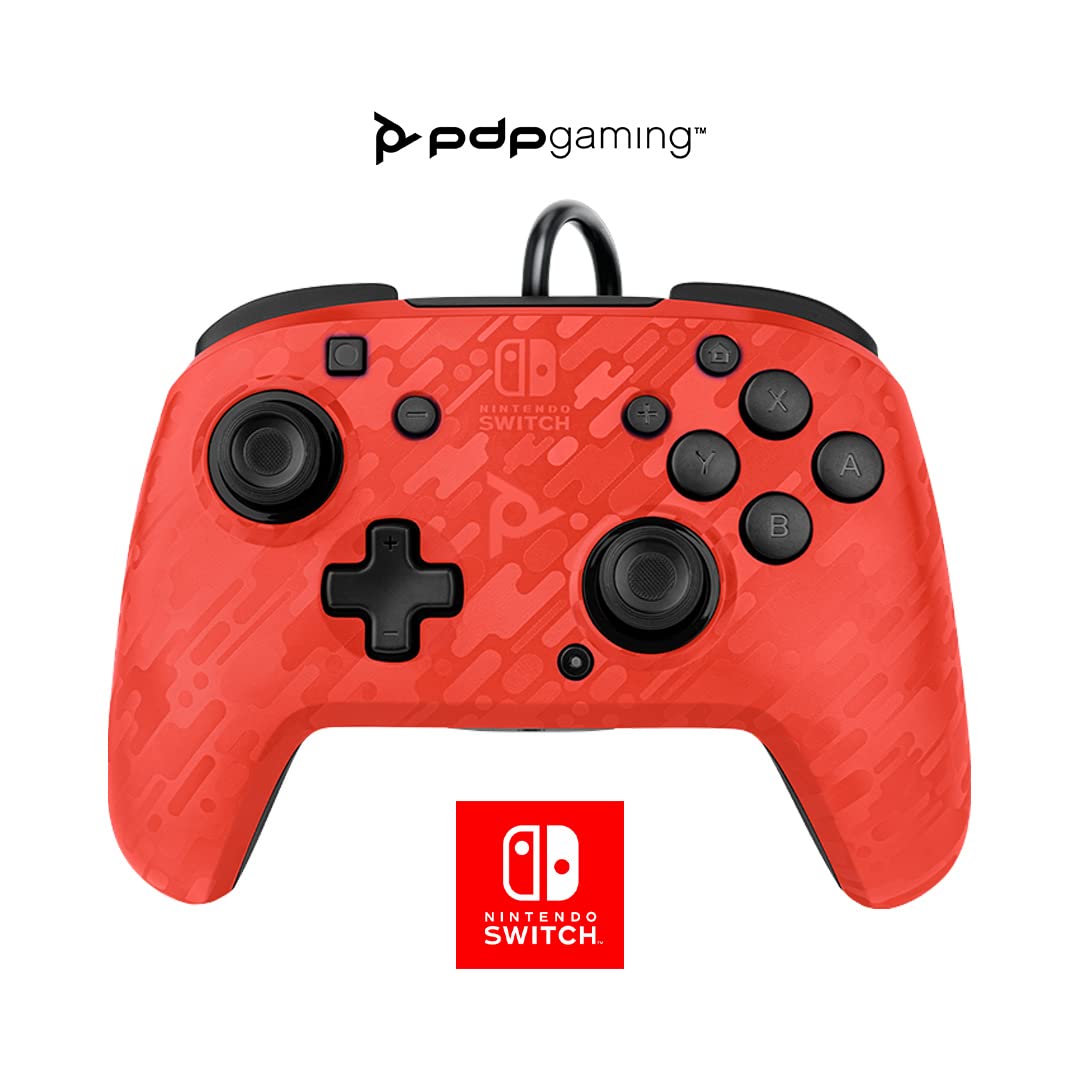 PDP Faceoff Deluxe+ Audio Nintendo Switch narancssárga terepmintás kontroller