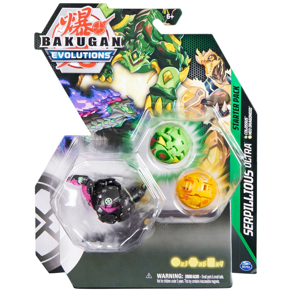 Bakugan Evolutions Starter 3 Pack (Serpillious Ultra + Colossus + Neo Dragonoid)