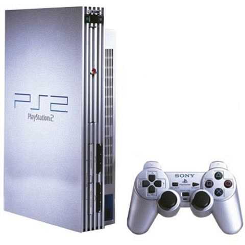 Playstation 2 FAT Ezüst Satin Silver (fekete kontrollerrel) - PlayStation 2 Gépek