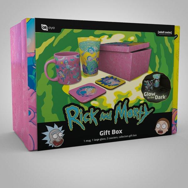 Rick & Morty gift set xxl glass, mug, 2 x coasters - Ajándéktárgyak Bögre