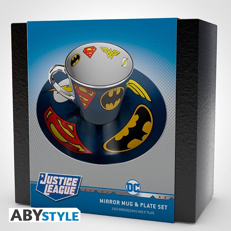 DC Comics Mirror mug & plate set Logo - Ajándéktárgyak Bögre