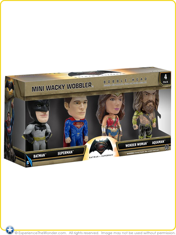 Batman vs Superman DoJ 4-Pack Box Set of Mini Wacky Wobbler Bobble Heads (sérült doboz) - Figurák Akciófigurák
