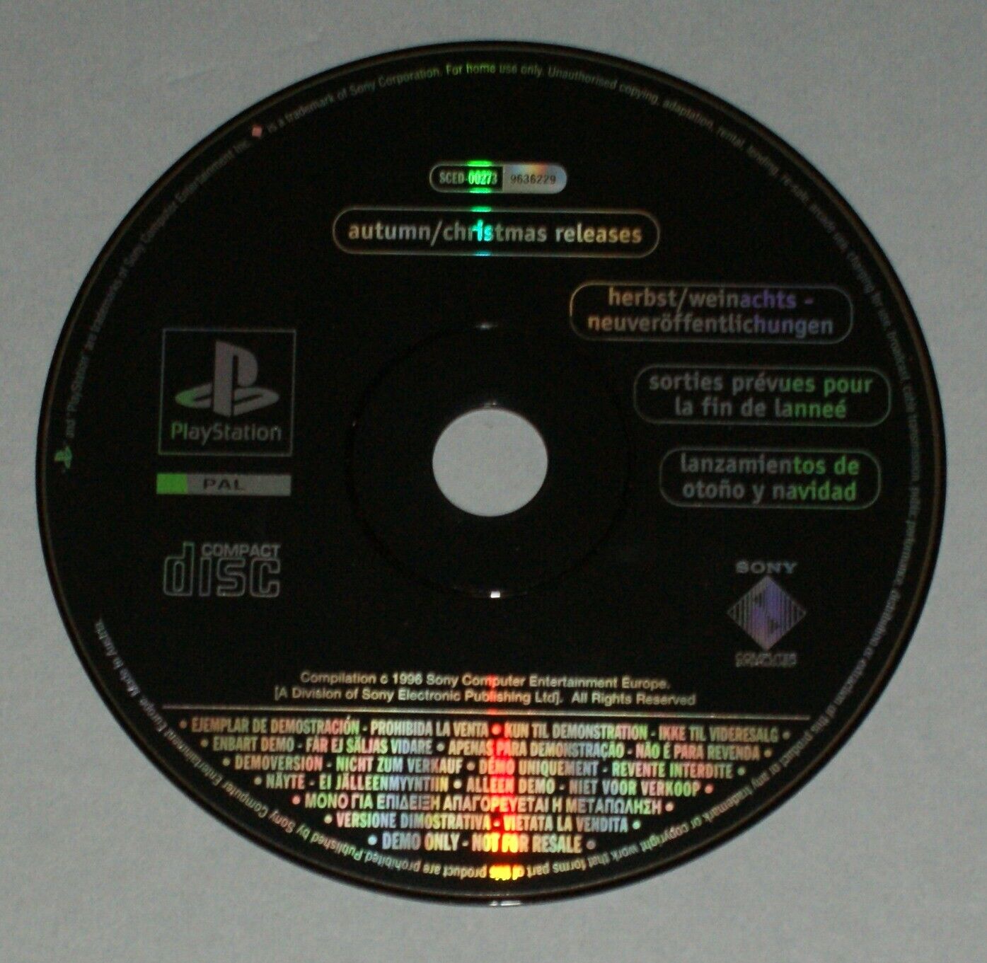 Autumn / Christmas Releases Demo disc - PlayStation 1 Játékok