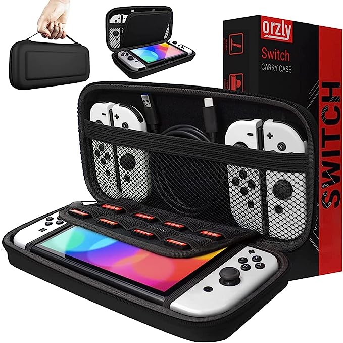 Orzly Nintendo Switch Carry Case Fekete szilikon tokkal