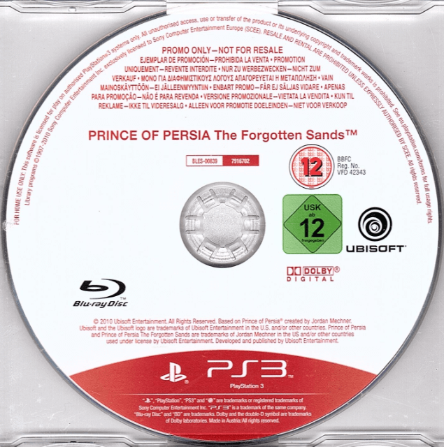 Prince Of Persia The Forgotten Sands (Promo) - PlayStation 3 Játékok