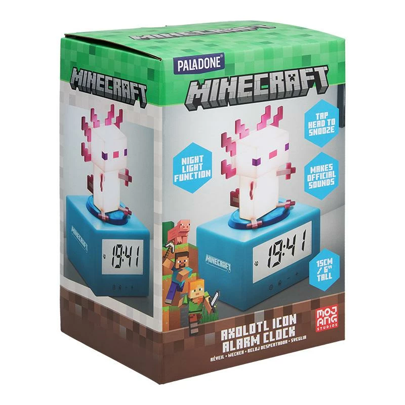 Minecraft Axolotl Icon Alarm Clock (high: 15 cm)