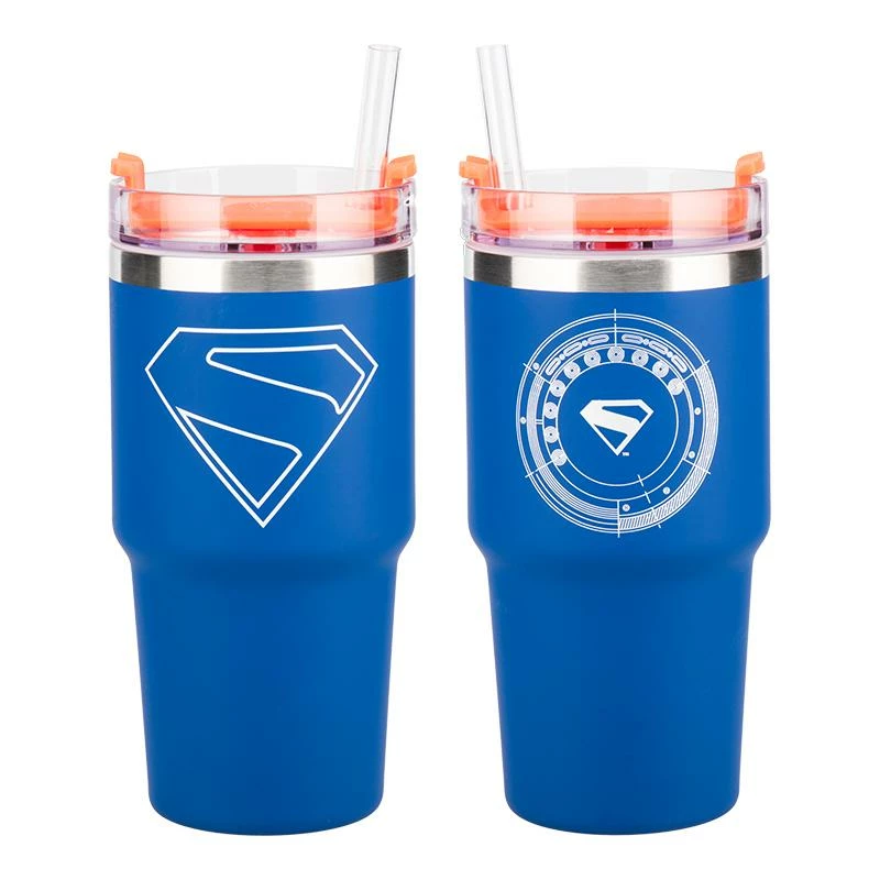 Superman insulated cup and straw (600 ml)